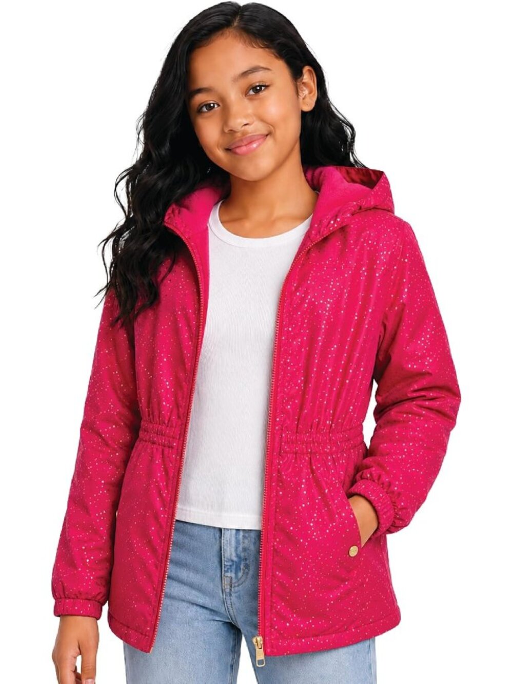 Steve Madden Women's Fuchsia Midweight Anorak Sherpa Soft Fleece Lined Jacket